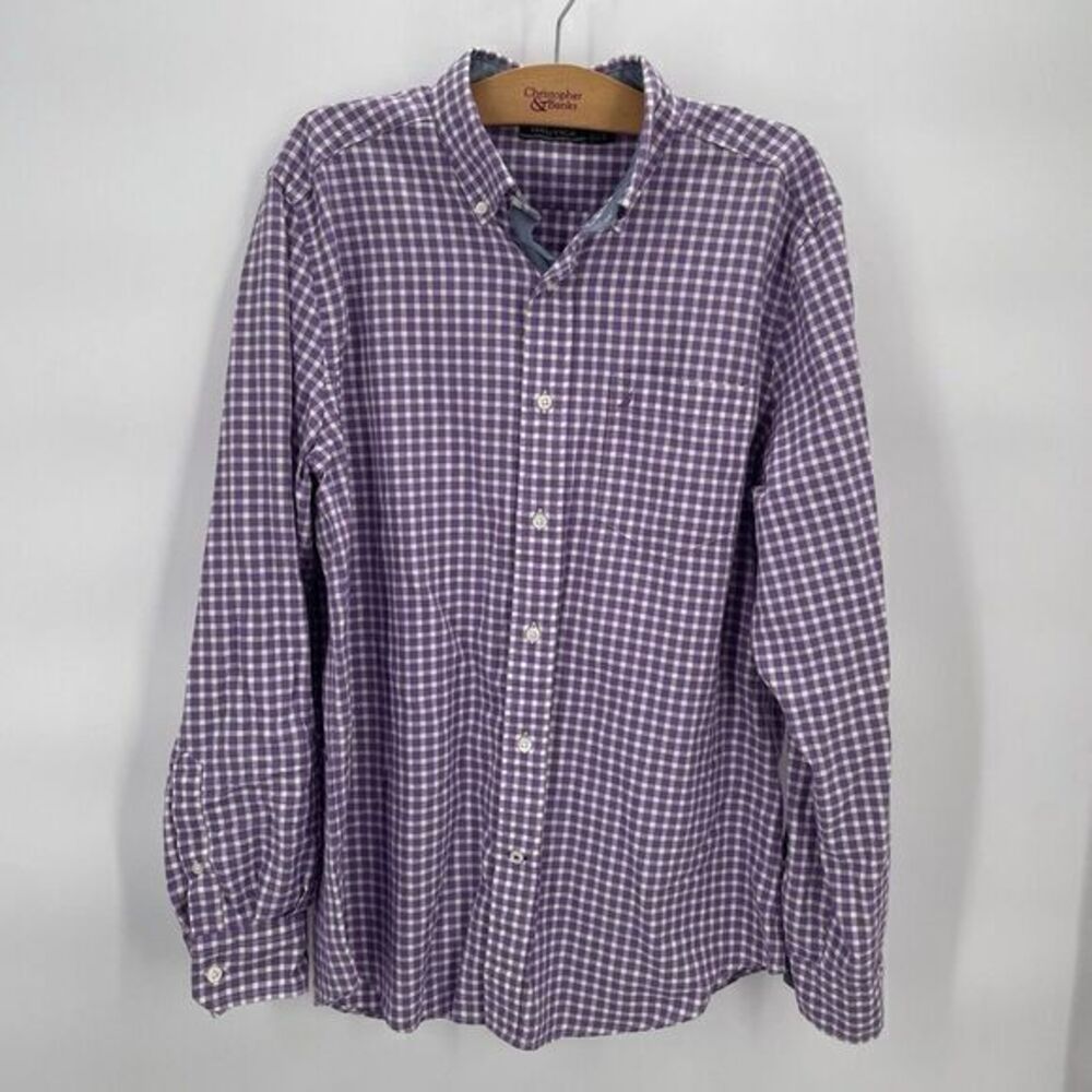 Nautica Casual Button Shirt‎ Men's Size MediumLong Sleeve Multicolor Gingham 27P